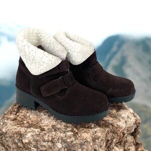 Chocolate Brown Leather Ankle Boots